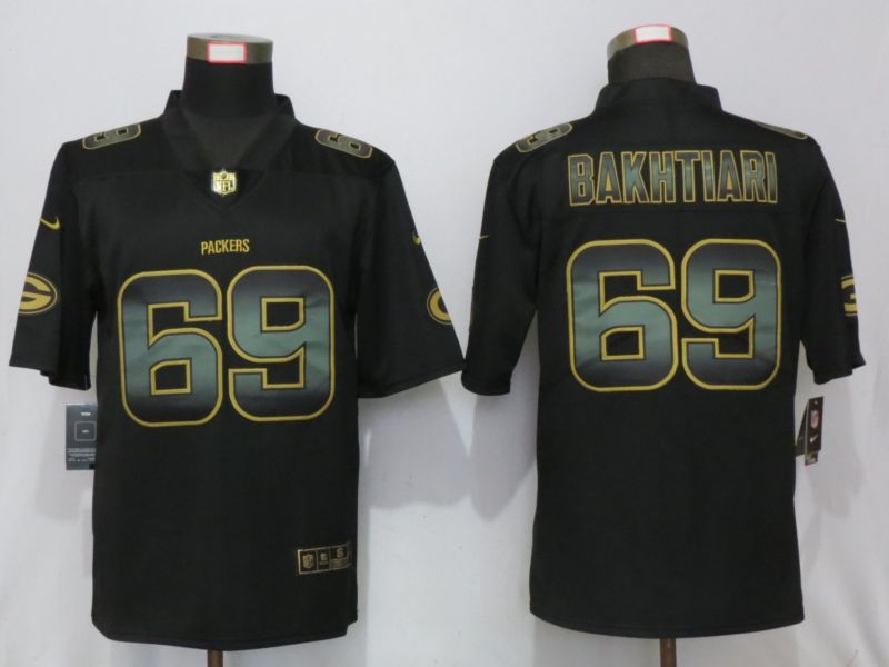 Men Green Bay Packers 69 Bakhtiari Black Gold Nike Stitched Vapor Untouchable Limited NFL Jersey